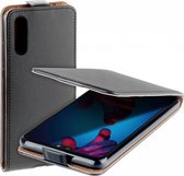 MP case zwart eco lederen flip case Huawei P20 flip case hoesje