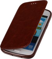 Polar Map Case Bruin Samsung Galaxy S Duos S7562 TPU Bookcover Hoesje