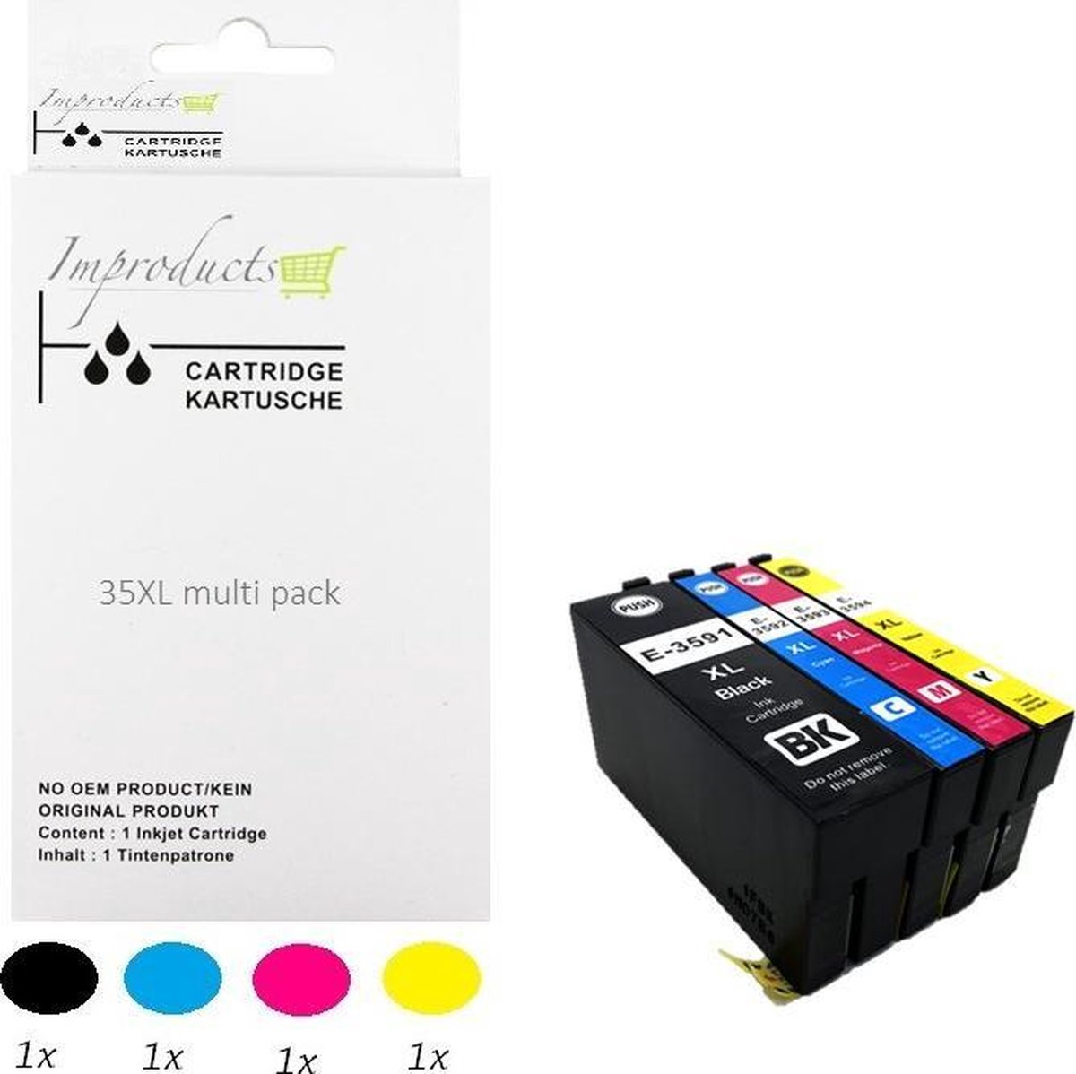 Improducts® Inkt cartridges - Alternatief Epson 35 XL / 35XL multi pack new chip v4