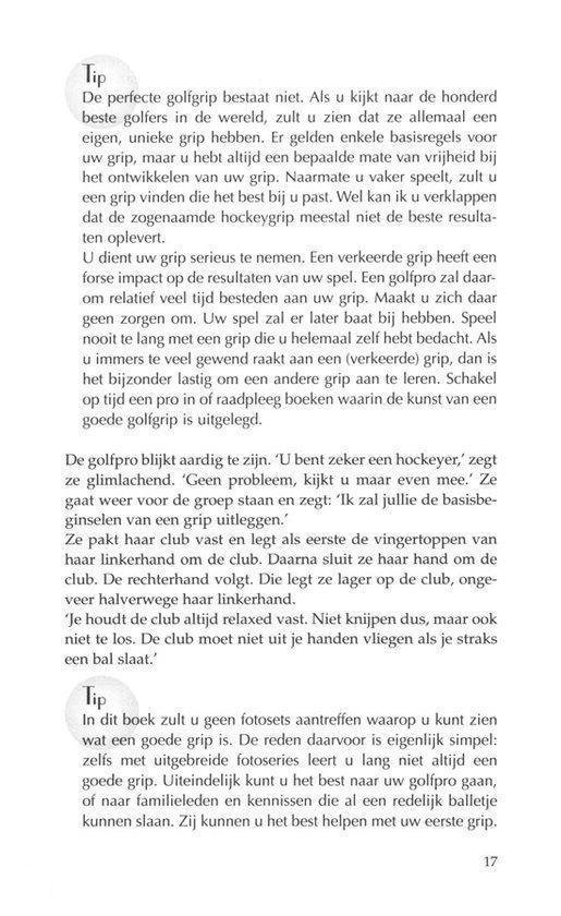 Een paragraaf tekst over golf. De tekst bevat een 'Tip' sectie.