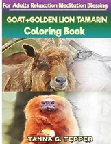 GOAT+GOLDEN LION TAMARIN Coloring book for Adults Relaxation Meditation