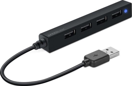 Speedlink Snappy Slim - USB Hub - USB-A naar 4x USB-A - Zwart - Speedlink