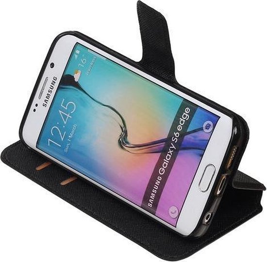 Zwart Samsung Galaxy S6 Edge TPU wallet case - telefoonhoesje - smartphone  hoesje -... | bol.com