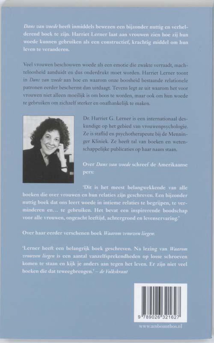 Dans van woede - back cover