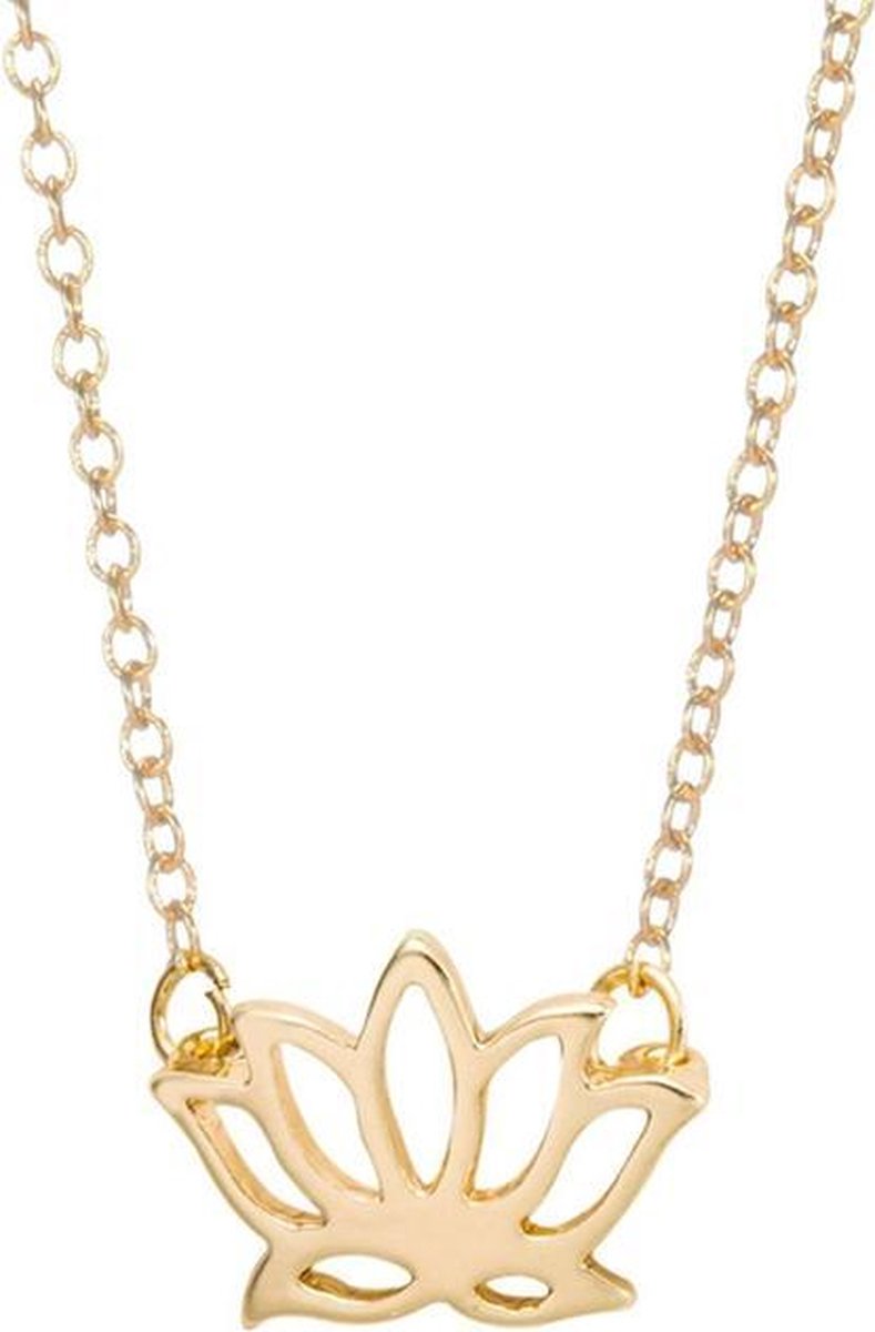 24/7 Jewelry Collection Lotusbloem Ketting - Lotus Bloem - Goudkleurig