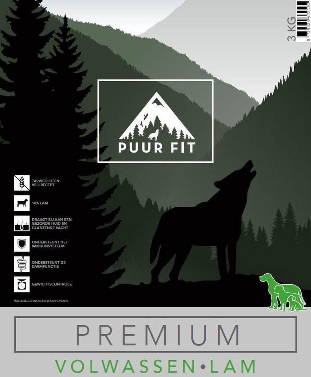 Puur Fit Puur Fit Premium Alle Rassen - Hondenvoer - Lam 12 kg