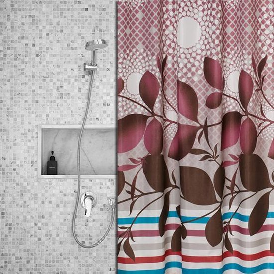 Roomture douchegordijn Purple Leaf 120 x 200 cm