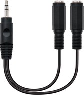 Kabel Audio Jack (3,5 mm) Splitter NANOCABLE 10.24.1200 15 cm Zwart