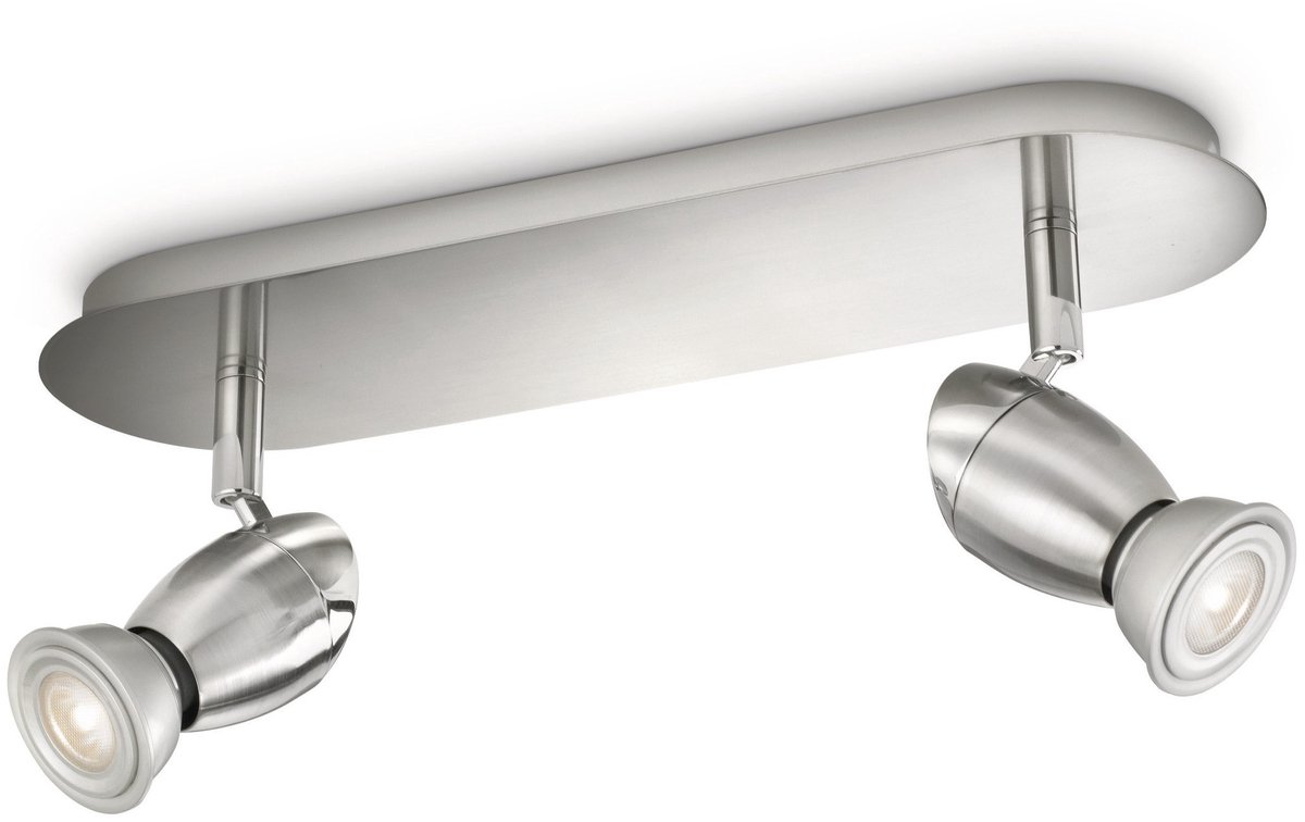 Philips myLiving Chestnut - Plafondspots - 2 lichts - Nikkel