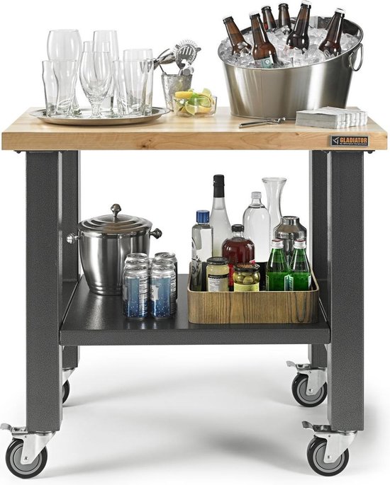 bol.com | Werkbank GAMW36HWEG GLADIATOR® HARDHOUTEN MOBIEL WERKSTATION