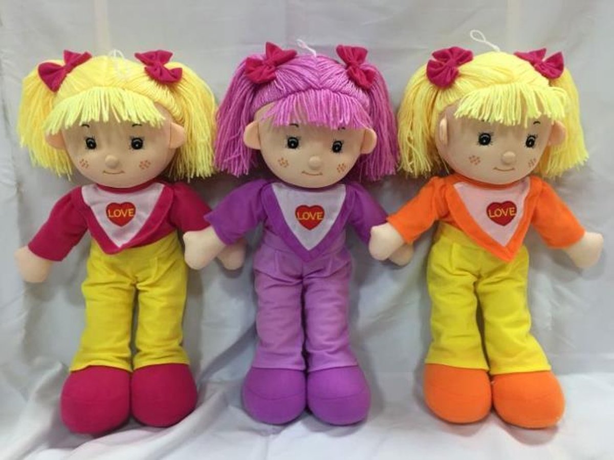 Lappenpop stoffen hoofdje - 45 cm.