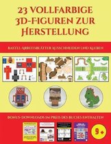 Bastel-Arbeitsblatter Ausschneiden und Kleben (23 vollfarbige 3D-Figuren zur Herstellung mit Papier)