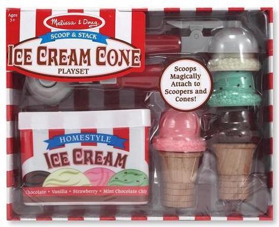 Foto: Melissa doug magnetische speelset met ijshoorntjes om te scheppen en stapelen the original 10 speelstukjes speelgoedeten geweldig cadeau voor meisjes en jongens ideaal voor kinderen van 3 4 en 5 jaar 