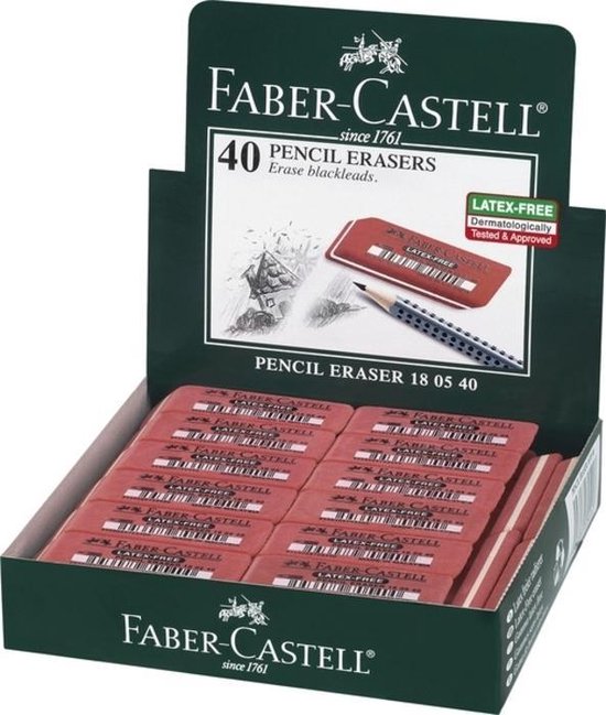 Faber Castell - Gomme Caoutchouc 7041-40 - Latex Free