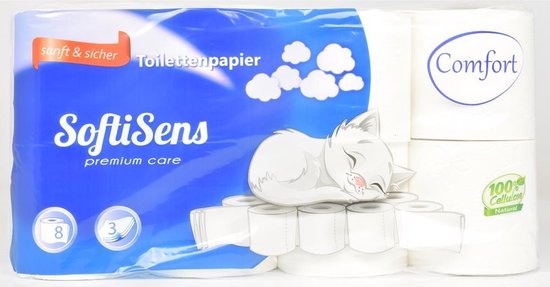 Toiletpapier 64rollen - 3 laags - Voordeelverpakking Softisens