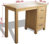 Bureau met 3 lades 106x40x75 cm eikenhout (incl. vloerviltjes)