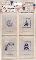 UNIVERSAL EMBOSSING FOLDER - PORTOBELLO ROAD (POSTAGE STAMPS) 4PCS