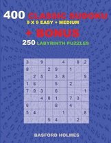 400 classic sudoku 9 x 9 EASY - MEDIUM LEVELS + BONUS 250 Labyrinth puzzles