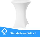Statafelrok Luxe Wit x 1 - Statafel Tafelrok - Statafelhoes - Stretchrok – Voor Statafel ∅80 x 110 cm