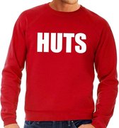 HUTS tekst sweater rood L