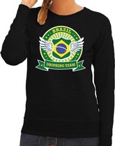 Zwart Brazil drinking team sweater zwart dames -  Brazilië kleding XL