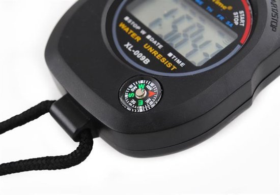 Digitale Stopwatch Timer -Interval Fitness Chronometer Klassiek - Met Alarm Functie & Ingebouwd Kompas - Merkloos