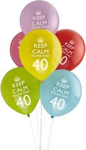 Neviti Keep Calm Party - 40th verjaardag ballon assorti - Set-8