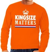 Oranje Kingsize matters sweater - Trui voor heren - Koningsdag kleding XL