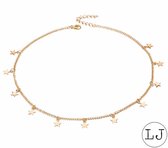 Ketting dames | ketting dames met sterretjes | ster hanger | goudkleurig | cadeau voor vrouw | moederdag cadeau | moederdag cadeautje