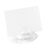 10x Kaarthouders standaards transparante diamanten 4 cm - Plaatsnaamhouders tafelschikking - Bruiloft/huwelijk versiering