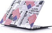 Macbook Case voor Macbook Pro Retina 15 inch - Laptoptas - Hard Case - Krant met Amerikaanse Vlag