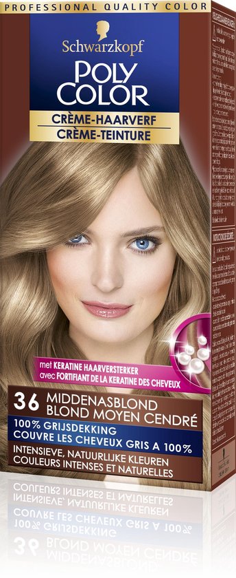 Verwonderlijk bol.com | Schwarzkopf Poly Color Crème Haarverf 36 Midden Asblond NX-41