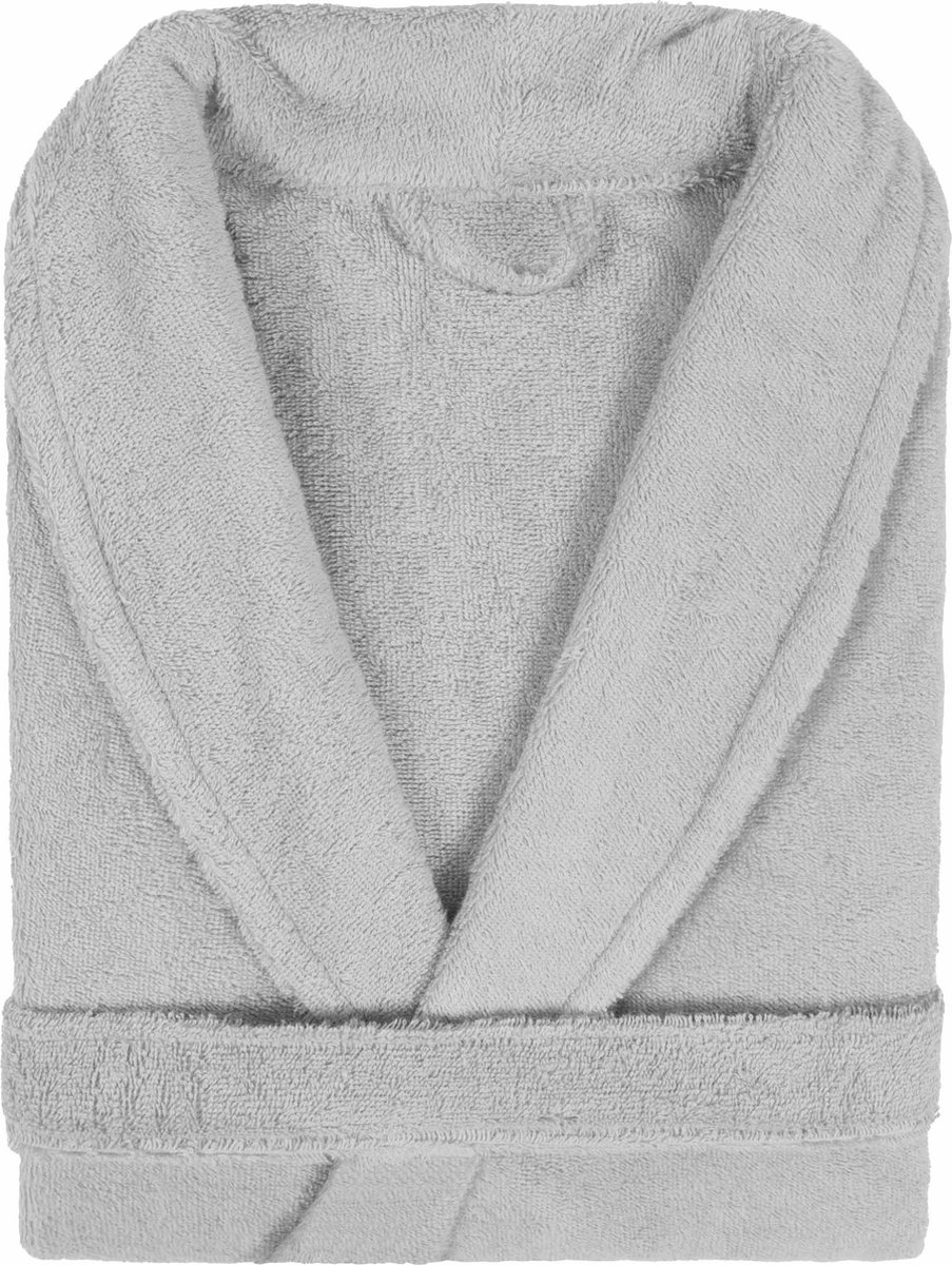 Badjas Badstof met Shawlkraag Uni Pure Royal Licht Grijs col 3235 Maat S