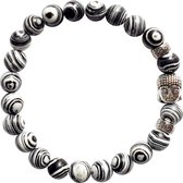 Fako Bijoux® - Buddha Armband - Deluxe - Zwart/Wit