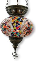 Hanglamp - multicolour - waxinelicht - theelicht - Turkse lamp - oosterse lamp - mozaïek