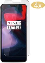 4 Stuks Screenprotector geschikt voor OnePlus 6 - Tempered Glass Glazen Gehard Transparant 9H 2.5D - van iCall