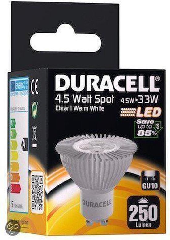 Duracell led lamp GU10-S-250L4.5W3000C | bol.com