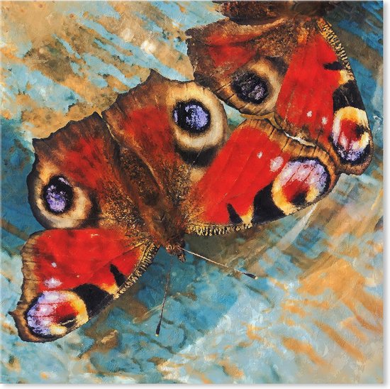 Canvas Schilderij Vlinders - Dagpauwoog Vlinder