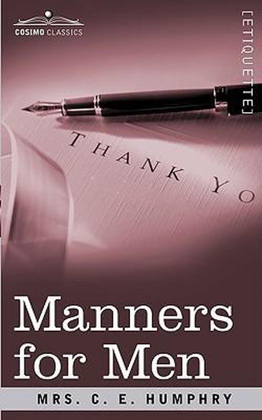 Cosimo Classics Etiquette- Manners for Men - cover