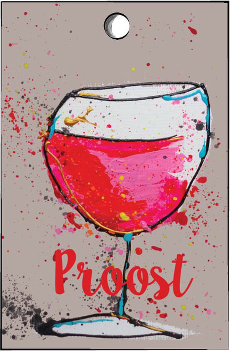 Cadeaukaartjes feest - wijntje - proost - set van 15 minikaartjes