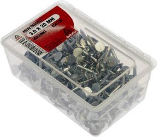 Asfaltnagel verzinkt 3.0x20mm 450 gram kopspijker. DeltafiX