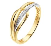 Bicolor Gouden Ring diamant 0.05ct H SI 17.50 mm (55)