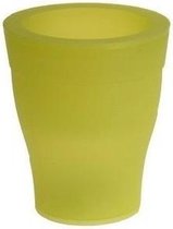 Bloempot met led • groen/geel • 17 cm.