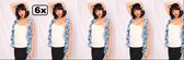 6x Boa sjaal met franjes blauw/wit 190cm
