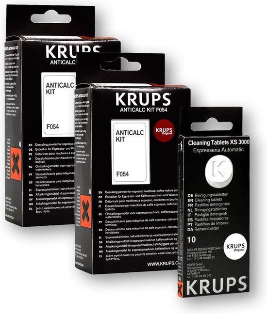 2X Krups F054 détartrant et 1X Krups XS3000 tablette nettoyante | bol.com