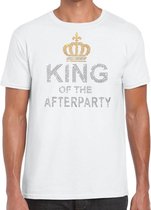 Toppers Wit King of the afterparty glitter steentjes t-shirt heren - Officiele Toppers in concert merchandise XXL