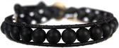 Bela Donaco Armband Classic B8 – mat zwart – Onyx – Leer – Sterling Zilver