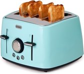 DOMO DO971T - Broodrooster voor 4 sneetjes - Blauw