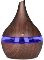 Djinn ultrasone luchtbevochtiger met LED lamp aromatische slaapkamer yoga aroma diffuser - Bruin