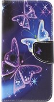 iPhone XR wallet agenda hoesje magic paars vlinder